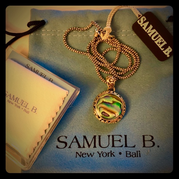 Samuel B Sterling Silver Abalone Charm Necklace